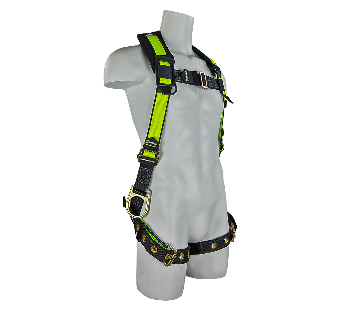 SafeWaze PRO Vest Harness w/ 3 D-Rings & Grommet Leg Straps