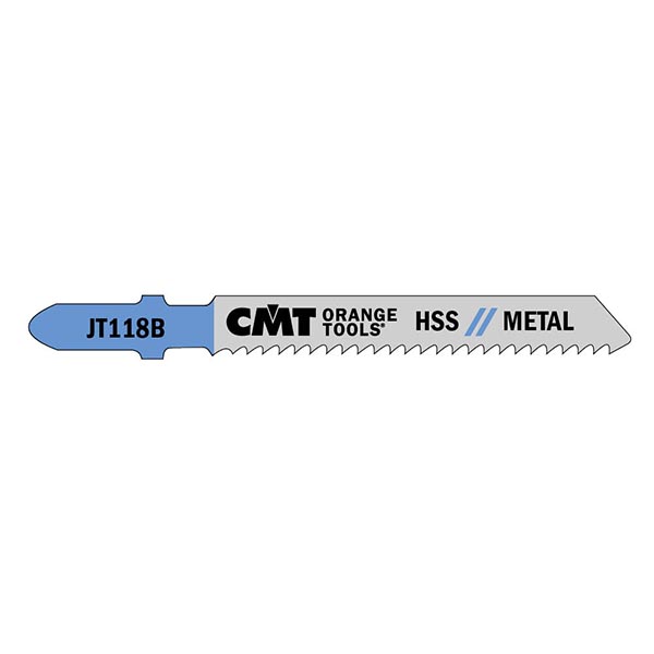 CMT 3" x 12TPI Ferrous & Non-Ferrous Straight Cut Medium/Thick Sheet Metal Jig Saw Blades - 5 Pack