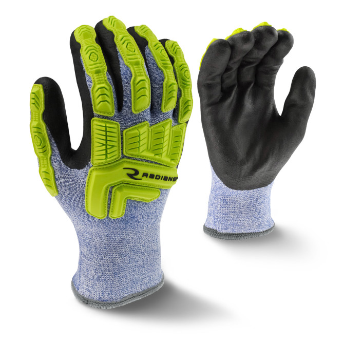Radians Blue & White A4 Cut Protection HPPE Coated Cold Weather Gloves