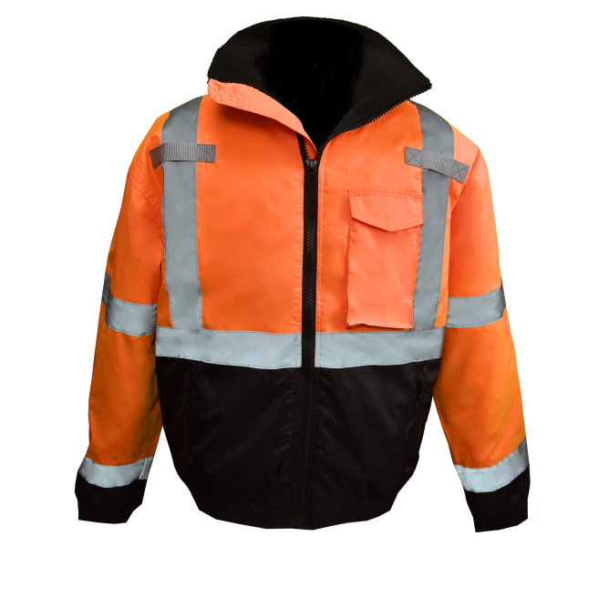 Radians High Visibility Orange Class 3 Bomber Jacket w/ Built In Quilted Liner