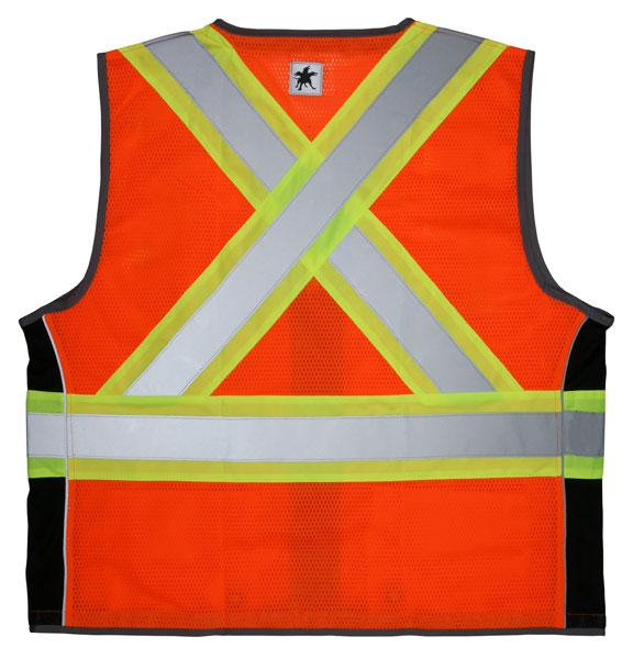 MCR Safety Economy CSA Z96 & ANSI Class 2 Compliant Orange Mesh Safety Vest