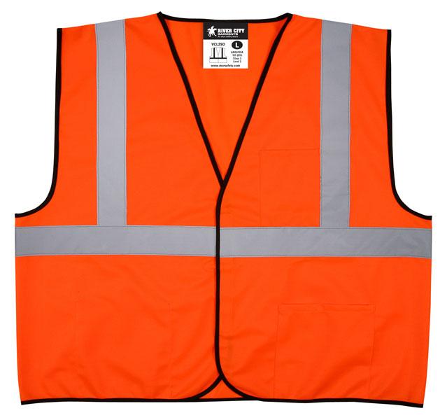 MCR Safety Economy Class 2 ANSI Orange Solid Hook & Loop Safety Vest