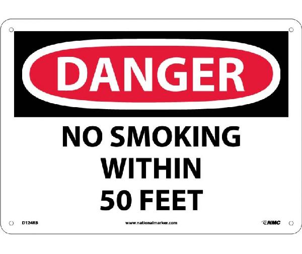 DANGER NO SMOKING WITHIN 50 FEET SIGN