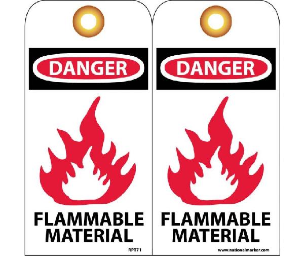 DANGER FLAMMABLE MATERIAL TAG