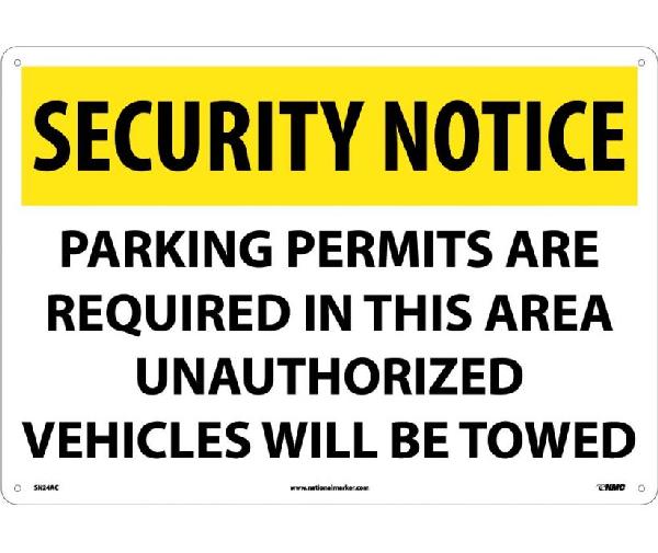 SECURITY NOTICE PERMITS ARE REQUIRED IN THIS AREA SIGN