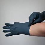 BLACK FLOCK LINED, HIGH-GRADE CHEMICAL PROTECTIVE GLOVES