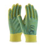 PIP Kut Gard® 13 Gauge Yellow Seamless Knit Double Sided PVC Dot Dipped Kevlar Gloves - Light Weight