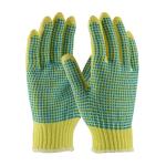 PIP Kut Gard® 7 Gauge Yellow Seamless Knit Double Sided PVC Dot Dipped Kevlar Gloves - Medium Weight