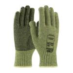 PIP Kut Gard® 7 Gauge Green Seamless Knit Polyester Lined PVC Dot Grip ACP/Kevlar Gloves - Economy Weight
