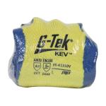 PIP G-Tek® KEV™ Yellow/Blue 10 Gauge Seamless Knit Latex Coated Crinkle Grip Kevlar Gloves - Vend Ready