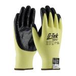 PIP G-Tek® KEV™ Yellow/Black 15 Gauge Seamless Knit Nitrile Coated Smooth Grip Kevlar/Lycra Gloves - Medium Weight