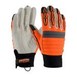 PIP Maximum Safety® Derrickmen™ Hi-Visibility Orange Cotton Canvas Palm Safety Gloves