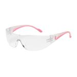 PIP Eva® Clear Anti-Scratch/Anti-Fog Coated Lens Pink Temple Rimless Safety Glasses