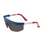 PIP Hi-Voltage ARC™ Gray Anti-Scratch Coated Lens Red/White/Blue Frame Semi-Rimless Safety Glasses