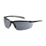 PIP Commander™ Gray Anti-Scratch/Fog Coated Lens Gloss Black Frame Semi-Rimless Safety Glasses