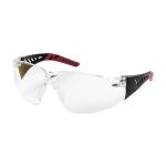 PIP Q-Vision™ Clear Anti-Scratch/Reflective Coated Lens Black & Burgundy Temples Rimless Safety Glasses