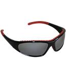 PIP FlashFire™ Silver Mirror Anti-Scratch/Fog Coated Lens Full Black/Red Frame Safety Glasses