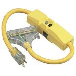 GFCI Protected In-Line Tri-Cord w/ Lighted End, SEOW, 2 1/2