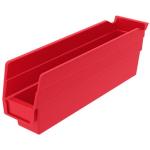 Akro-Mills Shelf Bin, 11 5/8"L x 4"H x 2 3/4"W, Red