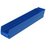 Akro-Mills Shelf Bin, 23 5/8"L x 4"H x 4 1/8"W, Blue