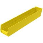 Akro-Mills Shelf Bin, 23 5/8"L x 4"H x 4 1/8"W, Yellow