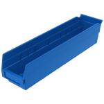 Akro-Mills Shelf Bin, 17 7/8"L x 4"H x 4 1/8"W, Blue