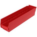 Akro-Mills Shelf Bin, 17 7/8"L x 4"H x 4 1/8"W, Red