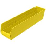 Akro-Mills Shelf Bin, 17 7/8"L x 4"H x 4 1/8"W, Yellow