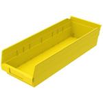 Akro-Mills Shelf Bin, 17 7/8"L x 4"H x 6 5/8"W, Yellow