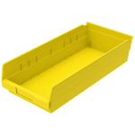 Akro-Mills Shelf Bin, 17 7/8"L x 4"H x 8 3/8"W, Yellow