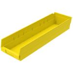 Akro-Mills Shelf Bin, 23 5/8"L x 4"H x 6 5/8"W, Yellow