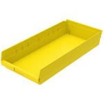 Akro-Mills Shelf Bin, 23 5/8"L x 4"H x 11 1/8"W, Yellow