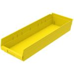 Akro-Mills Shelf Bin, 23 5/8"L x 4"H x 8 3/8"W, Yellow