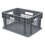 Akro-Mills Straight Wall Container, Mesh Side & Solid Base, 15 3/4"L x 8 1/4"H x 11 3/4"W, Grey