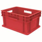 Akro-Mills Straight Wall Container, Solid Side & Base, 15 3/4"L x 8 1/4"H x 11 3/4"W, Red