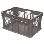 Akro-Mills Straight Wall Container, Mesh Side & Solid Base, 23 3/4"L x 12 1/4"H x 15 3/4"W, Grey