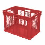 Akro-Mills Straight Wall Container, Mesh Side & Solid Base, 23 3/4"L x 16 1/8"H x 15 3/4"W, Red