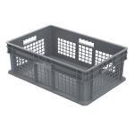 Akro-Mills Straight Wall Container, Mesh Side & Solid Base, 23 3/4"L x 8 1/4"H x 15 3/4"W, Grey