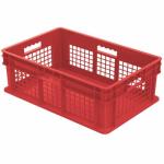 Akro-Mills Straight Wall Container, Mesh Side & Solid Base, 23 3/4"L x 8 1/4"H x 15 3/4"W, Red