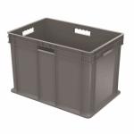 Akro-Mills Straight Wall Container, Solid Side & Base, 23 3/4"L x 16 1/8"H x 15 3/4"W, Grey