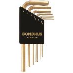 Bondhus 38246, Set 6 GoldGuard Plated Hex L-Wrenches 1.5 - 5mm - Short