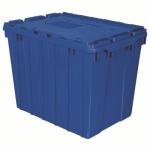 Akro-Mills Attached Lid Container, 17 gal, 21 1/2"L x 17"H x 15"W, Blue
