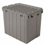 Akro-Mills Attached Lid Container, 17 gal, 21 1/2"L x 17"H x 15"W, Grey