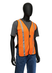 One Size Fits All Orange Mesh Vest With 1" Silver Reflective Tape