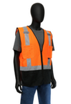 West Chester Medium Orange/Black Bottom Class 2 Surveyor Vest With Zipper Front, 100% Polyester