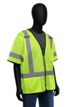 West Chester Medium Lime 100% Polyester Class 3 Standard Vest With Zipper Front