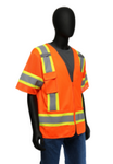 West Chester Medium Orange 100% Polyester Class 3 Two-Toned Surveyor Vest With Zipper Front