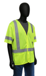 West Chester Medium Lime 100% Polyester Class 3 Self Extinguising Vest With Hook & Loop Front