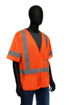 West Chester Medium Orange 100% Polyester Class 3 Self Extinguising Vest With Hook & Loop Front