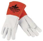 MCR Safety Red Ram 5" Split Cow Cuff White Leather Kevlar Sewn Gloves